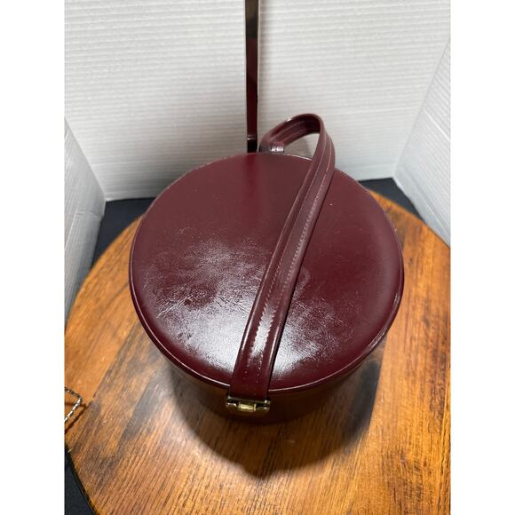 Vintage Mid Century Round Cosmetic Bag. - Picture 2 of 6